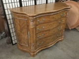 Large 4 drawer, 2 cabinet modern bombay/french style dresser with nice wood grain