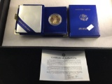 A proof 1986 one ounce fifty dollar gold American Eagle w/ COA and display box