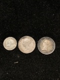 1851 Queen Victoria Silver 4d , pence plus 1854 Queen Victoria 2d and 4d Maundy coinage /3 coins