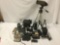 Large lot of cameras and camera equipment. Victor, Bell and Howell, rollei, brownie Hawkeye etc