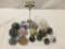 Lot of 15 art glass and stone art paperweights in various designs and sizes