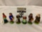 6 painted clay M. Carbonel figures, made in France - see pics