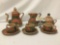 9 pc Indian hand made Pottery tea service set incl. teapot, 3 cups/saucers and cream/sugar