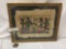Ancient Egyptian style hieroglyph art on genuine papyrus in frame