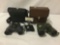 3 vintage binoculars - Bushnell j-b133 7x50, LL Bean Nikon Action scoutmaster III zoom etc