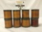 Lot of 8 antique/vintage wood and metal spice containers