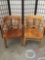 Lot of 2 solid wood vintage armchairs - nice construction