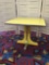 Rare mid century yellow Formica top and metal base Lane side table - has crack in base