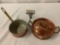 Lot of 2 vintage copper cookware; sauce pan marked: Tagus Chef - made in Portugal