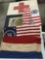 Lot of 5 vintage flags incl. medic, coast guard, American Legion, French & Bicentennial