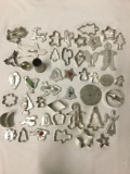 Lot of 47 vintage cookie cutters in various sizes and shapes