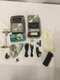 Vintage audio lot - Electro brand cassette recorder, GE radio, and Grundig GDM310 microphone