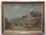 Original Landscape Painting signed Richter. Oil on Canvas in frame