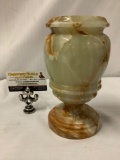 Antique marble vase/candelholder decor piece