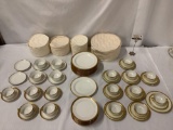 63 pc of antique Haviland and Co Limoges plates and cups/saucers - made in France, as is cond.