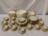 56 pc Collection of Lenox - Tuxedo gold rimmed cups, saucers, plates, etc