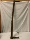 Antique wood handled 2 - person tree saw