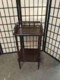 Vintage 2 - tiered mahogany 40's side table with rail