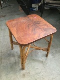 Vintage bamboo leg side table - fair cond