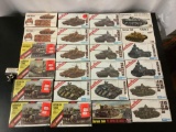 Lot of 24 Aurora/ESCI and AHM Kits military plastic model kits - German WWII tanks 1/72 scale