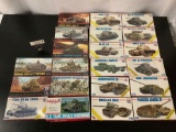 21 ESCI / ERTL military plastic model kits ; German WWII tanks and artillery, 1/72 scale