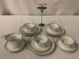 13 pc collection of vintage Hutschenreuther - Selb Bavaria - Cacilie pattern gold rimmed tea set