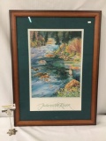 Framed Ltd Ed signed print - June On The River by Mary Beth Percival, #'d 249/250