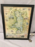 Framed Montana - Flathead Lake map by Robitaille (2014)