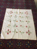 Vintage hand made flower quilt - measures approximately 90x78 inches