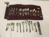 44 pc of silverplate flatware - mostly Oneida community Tudor plate + 5 pcs of sterling silver (70g)