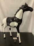 Horse art statue/ painted plaster pony, artist unknown - one of a kind decor piece