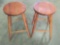 Pair of Vintage Tom Seely Stools with Spindle Legs