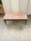 Antique pink/red marble top art deco coffee table with wood base