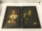 Pair of Antique European portrait prints in detailed frames