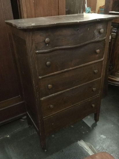 Antique 5 Drawer Dresser, has some wear.