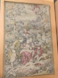 Antique Garden Meal Scene Tapestry