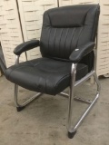 Gruga black vinyl and chrome frame office chair