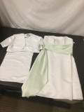 Vintage 3 Piece White Dress. Top piece marked XL, Bottom Marked 18.