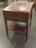 Vintage End Table with Drawer approx 24 x 17 x 23 inches