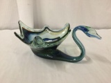 Art Glass Swan Bowl, 6 inches tall