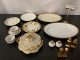 15 pc mixed lot of vintage plates, cups & saucers; Theodore Haviland, Rosenthal, etc