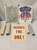 Lot of x7 Political Posters, 1 Original Nixon Poster and x6 Reproductions