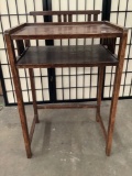 Antique wood small desk/ Phone table, approx 20x14x32 inches