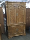 Large early 21st century 2 piece armoire media center - matches lot 57 and lot 59