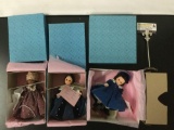 3x Madame Alexander - Scarlett series Storybook Dolls in original boxes, approx 8 x 4 inches.