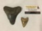 Lot of 2 fossilized animal teeth (larger possibly megalodon)