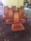 Lot of 6 vintage 60s dining chairs with high back and bright floral upholstery