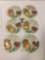 6 Andre Duree fused art glass hamburger design plates (1995)