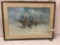 Ltd Ed signed lithograph by Frank McCarthy - Snow Moon #'d 502/1000 in wood frame