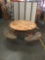 Large picnic table with 4 bench seats and rustic looks